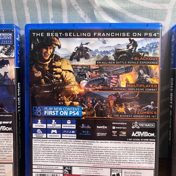 Call of Duty: Black Ops III & Black Ops 4 & Infinite Warfate PS4 Game Bundle - Picture 5 of 10